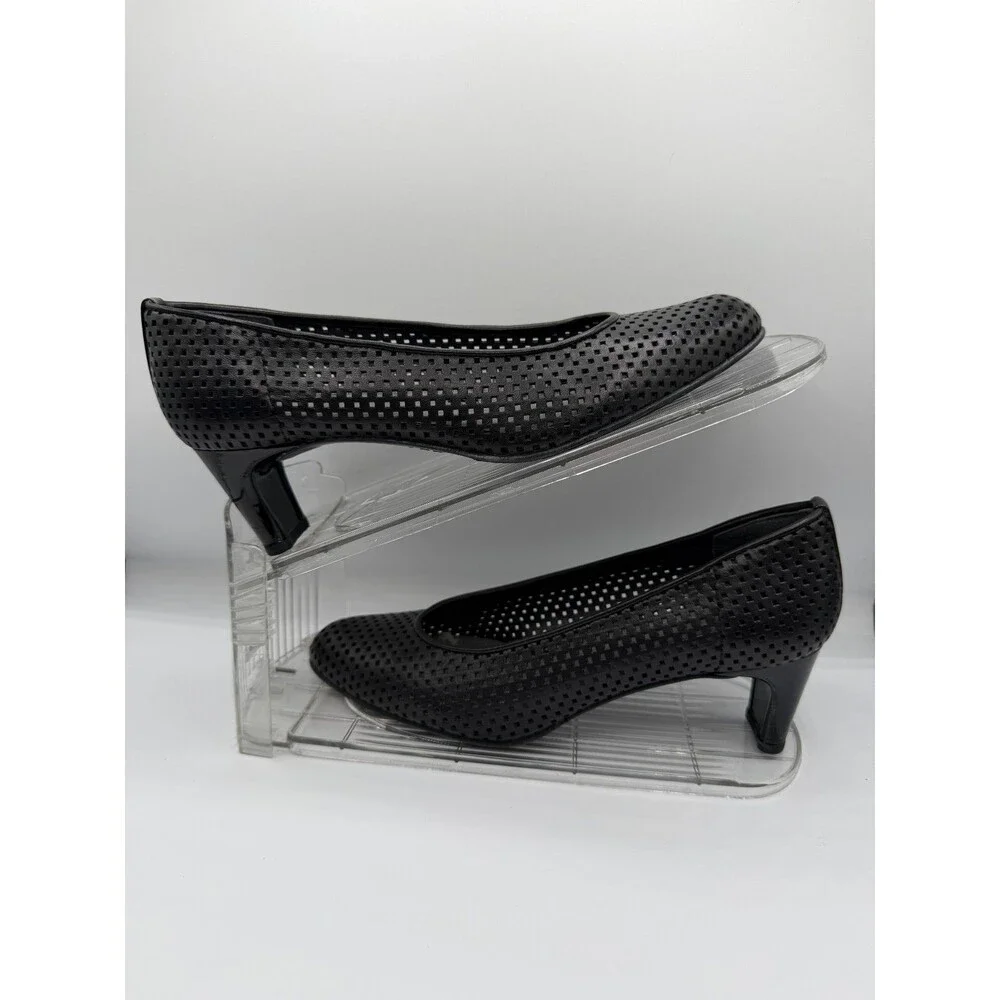 Stuart Weitzman Womens Perforated Slip On Leather Heels Size M6.5